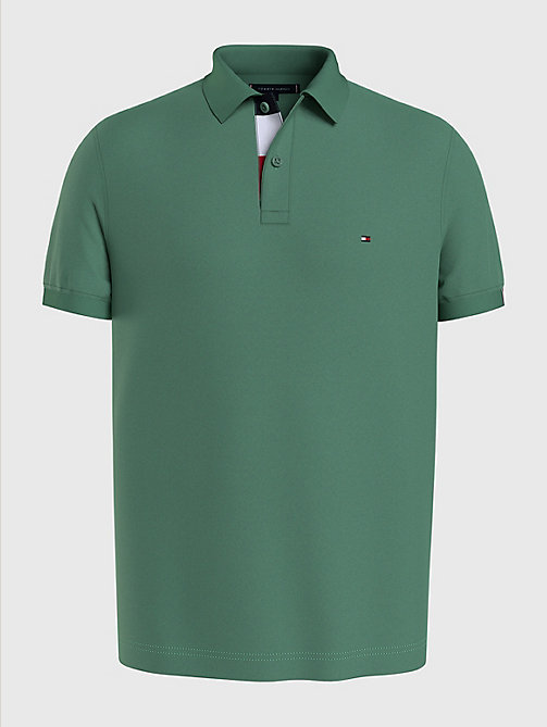 green plus colour-blocked regular fit polo for men tommy hilfiger