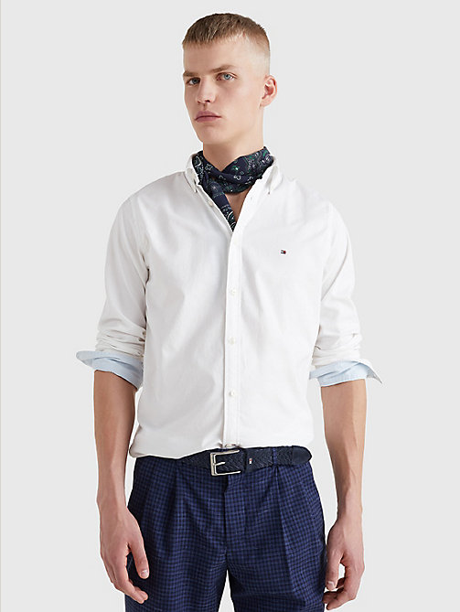 chemise ajustée 1985 collection th flex blanc pour men tommy hilfiger
