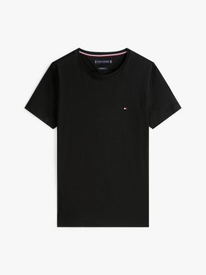 schwarz th flex slim fit t-shirt für herren - tommy hilfiger