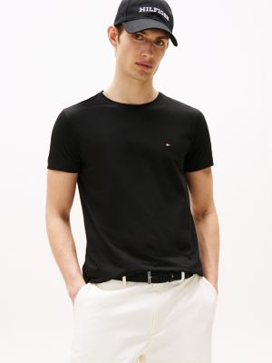 black th flex slim fit t-shirt for men tommy hilfiger