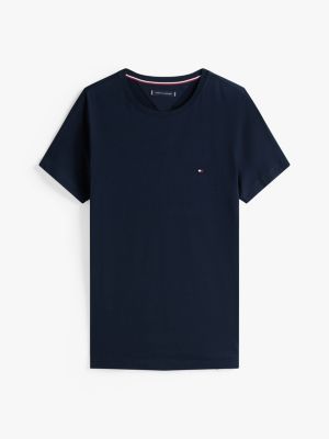 blau th flex slim fit t-shirt für herren - tommy hilfiger