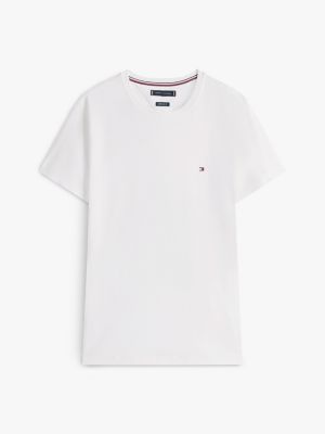 white th flex slim fit t-shirt for men tommy hilfiger