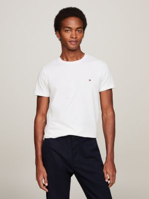 white th flex slim fit t-shirt for men tommy hilfiger