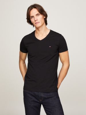 Tommy hilfiger black v store neck t shirt