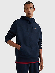 blue sport th cool print hoody for men tommy hilfiger