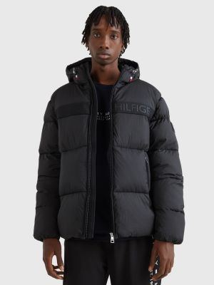 Tonal Logo Hooded Puffer Jacket | BLACK | Tommy Hilfiger