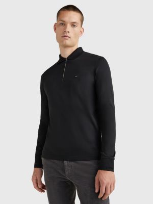 Polo slim de y manga larga | NEGRO | Tommy Hilfiger