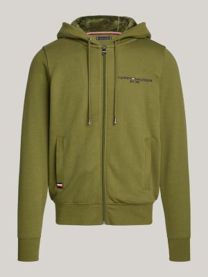 Faux Fur Lined Hoody Green | Tommy Hilfiger Zip-Thru 