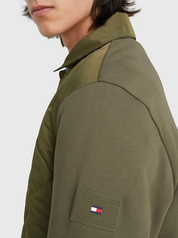 ARMY GREEN Quilted Casual Fit Coach Jacket for men TOMMY HILFIGER