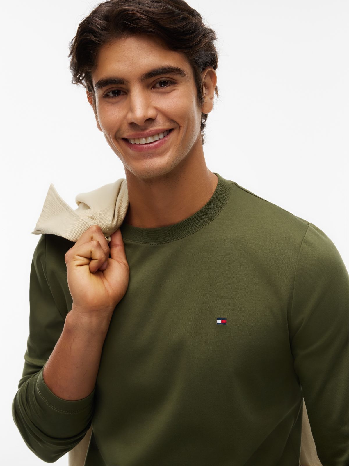 Slim Interlock Knit Long Sleeve T-Shirt — Green