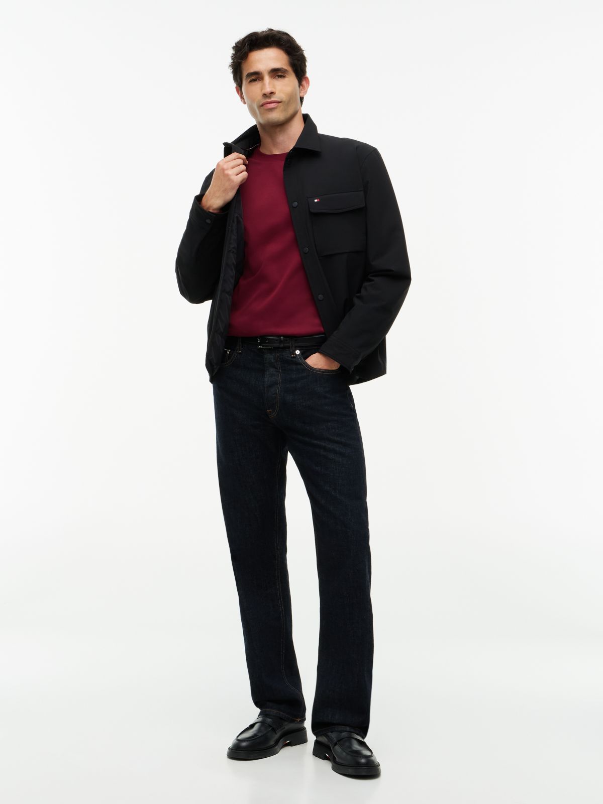 Slim Interlock Knit Long Sleeve T-Shirt — Purple