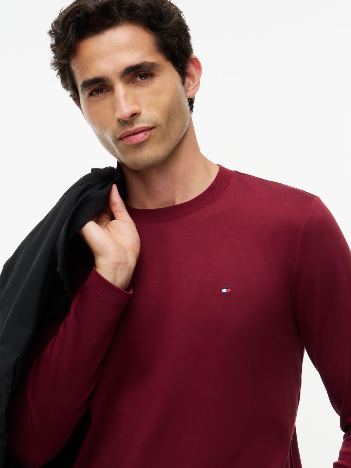 Slim Interlock Knit Long Sleeve T-Shirt — Purple