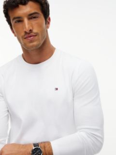 Slim Interlock Knit Long Sleeve T-Shirt — White 3