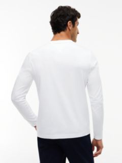 Slim Interlock Knit Long Sleeve T-Shirt — White 4