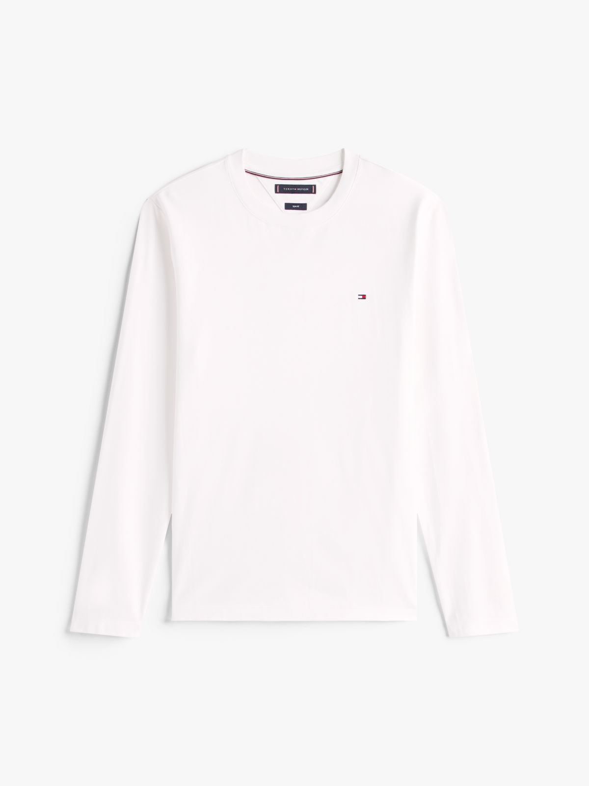 Slim Interlock Knit Long Sleeve T-Shirt — White