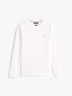 Slim Interlock Knit Long Sleeve T-Shirt — White 5