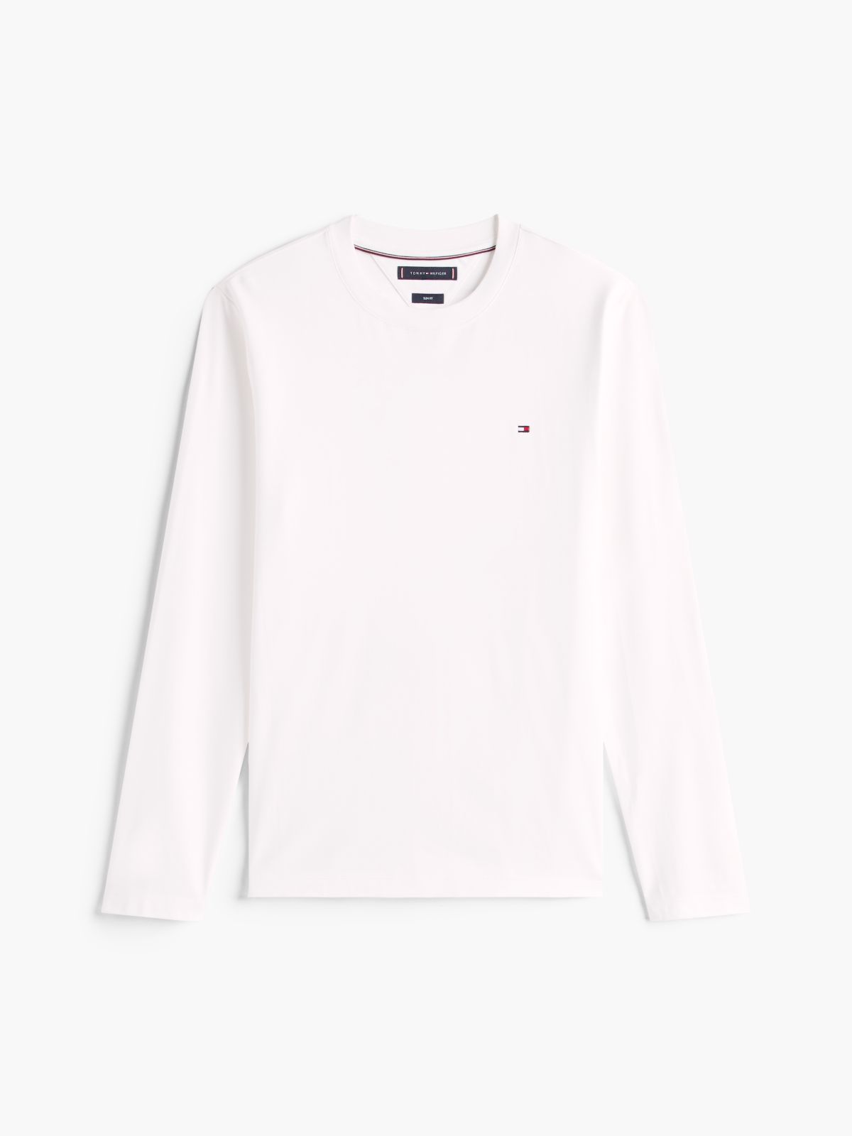 Slim Interlock Knit Long Sleeve T-Shirt — White