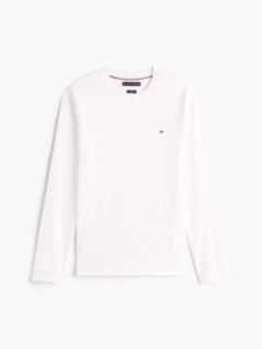 Slim Interlock Knit Long Sleeve T-Shirt — White 6