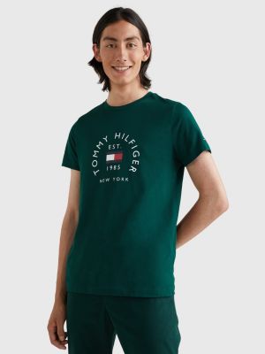 Hilfiger Flag Slim Fit TShirt GREEN Tommy Hilfiger