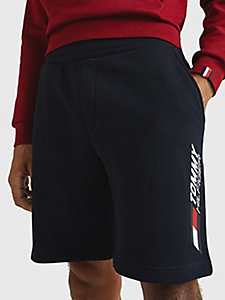 blue th cool essential flex fleece shorts for men tommy hilfiger