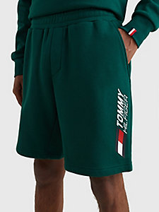 grün essential th cool flex-fleece-shorts für herren - tommy hilfiger
