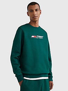 green th cool essential flex fleece sweatshirt for men tommy hilfiger
