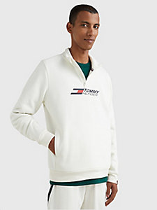 white th cool essential half-zip sweatshirt for men tommy hilfiger