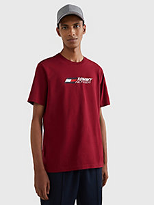 red sport essential logo t-shirt for men tommy hilfiger