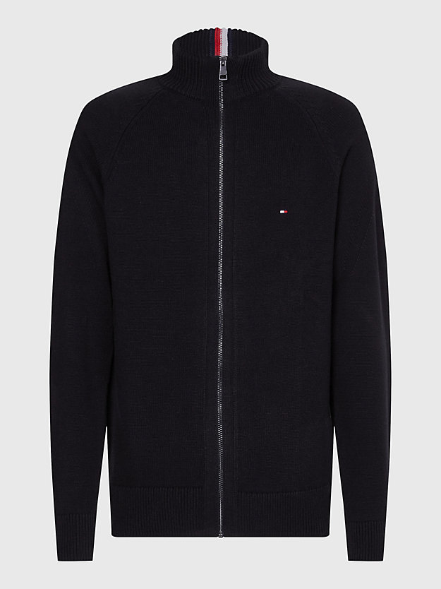 BLACK Supima Zip-Thru Relaxed Cardigan for men TOMMY HILFIGER