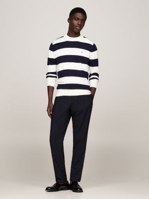 blue crew neck jumper with cashmere for men tommy hilfiger