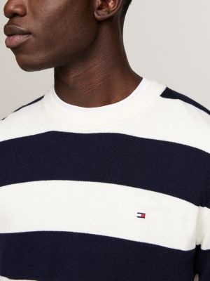 blue crew neck jumper with cashmere for men tommy hilfiger