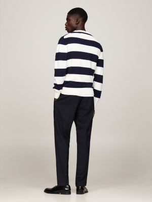 blue crew neck jumper with cashmere for men tommy hilfiger