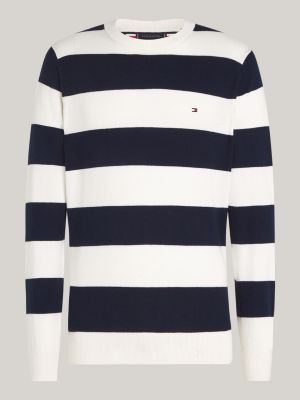 blue crew neck jumper with cashmere for men tommy hilfiger