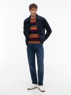 Crew Neck Jumper With Cashmere — Blue 2