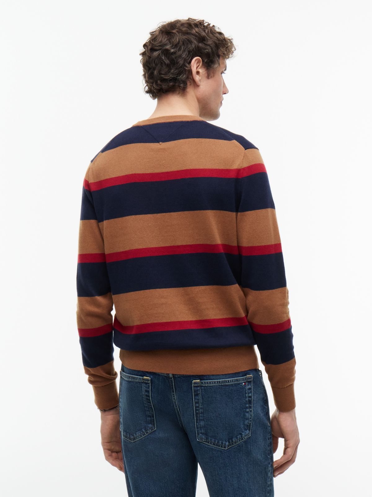 Crew Neck Jumper With Cashmere — Blue