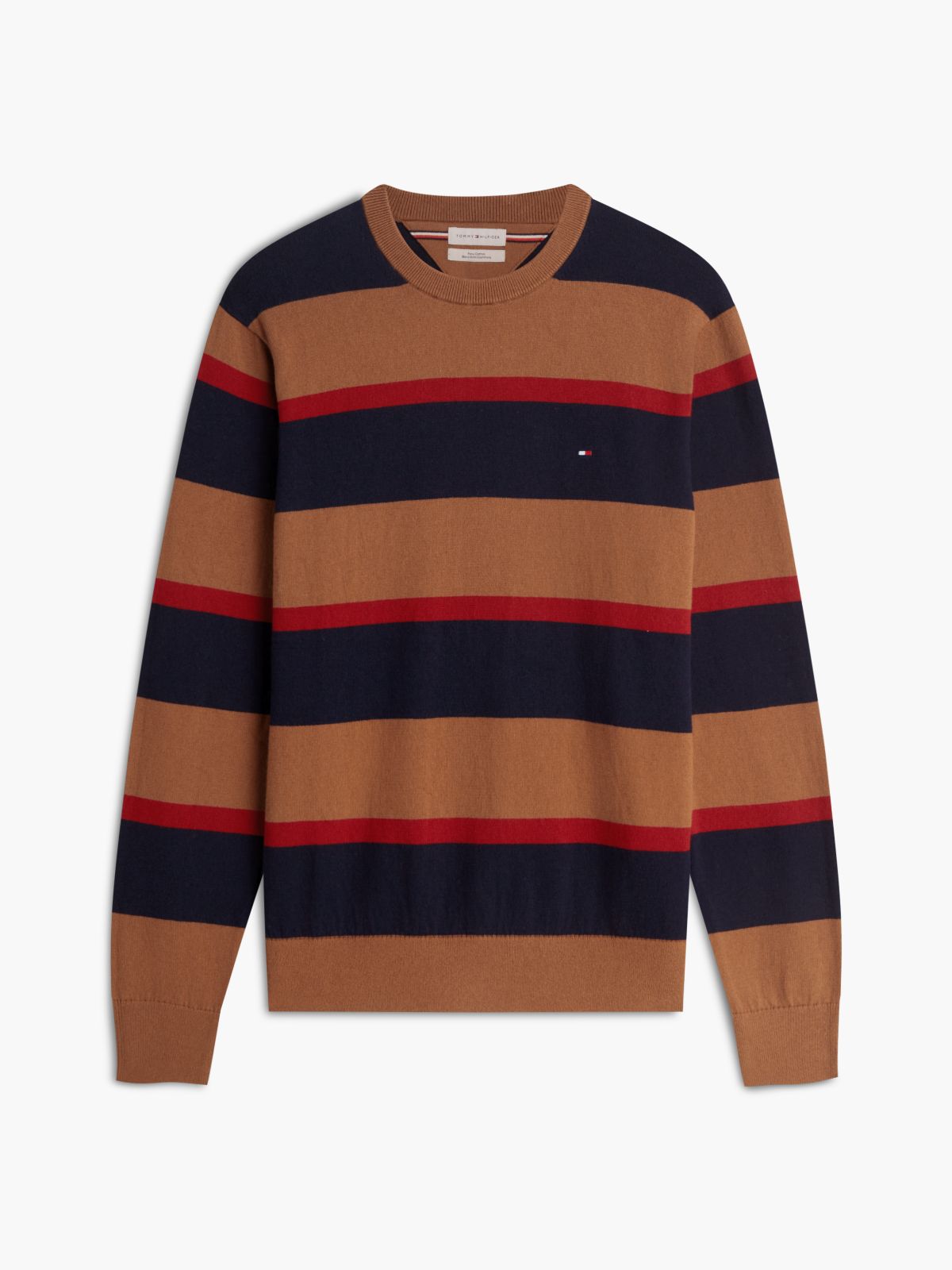 Crew Neck Jumper With Cashmere — Blue