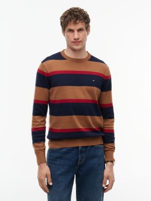 blue crew neck jumper with cashmere for men tommy hilfiger