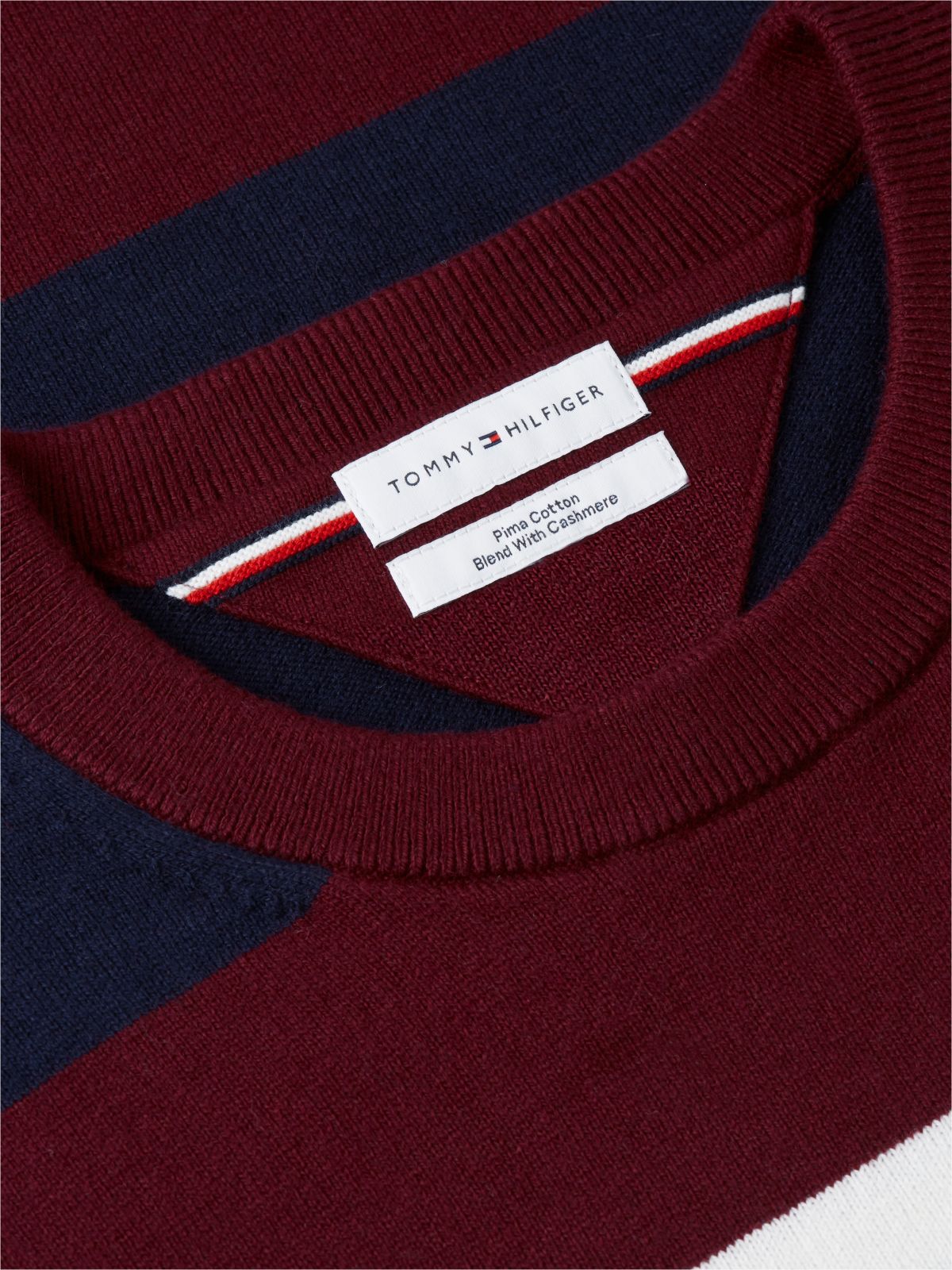 Crew Neck Jumper With Cashmere — Blue