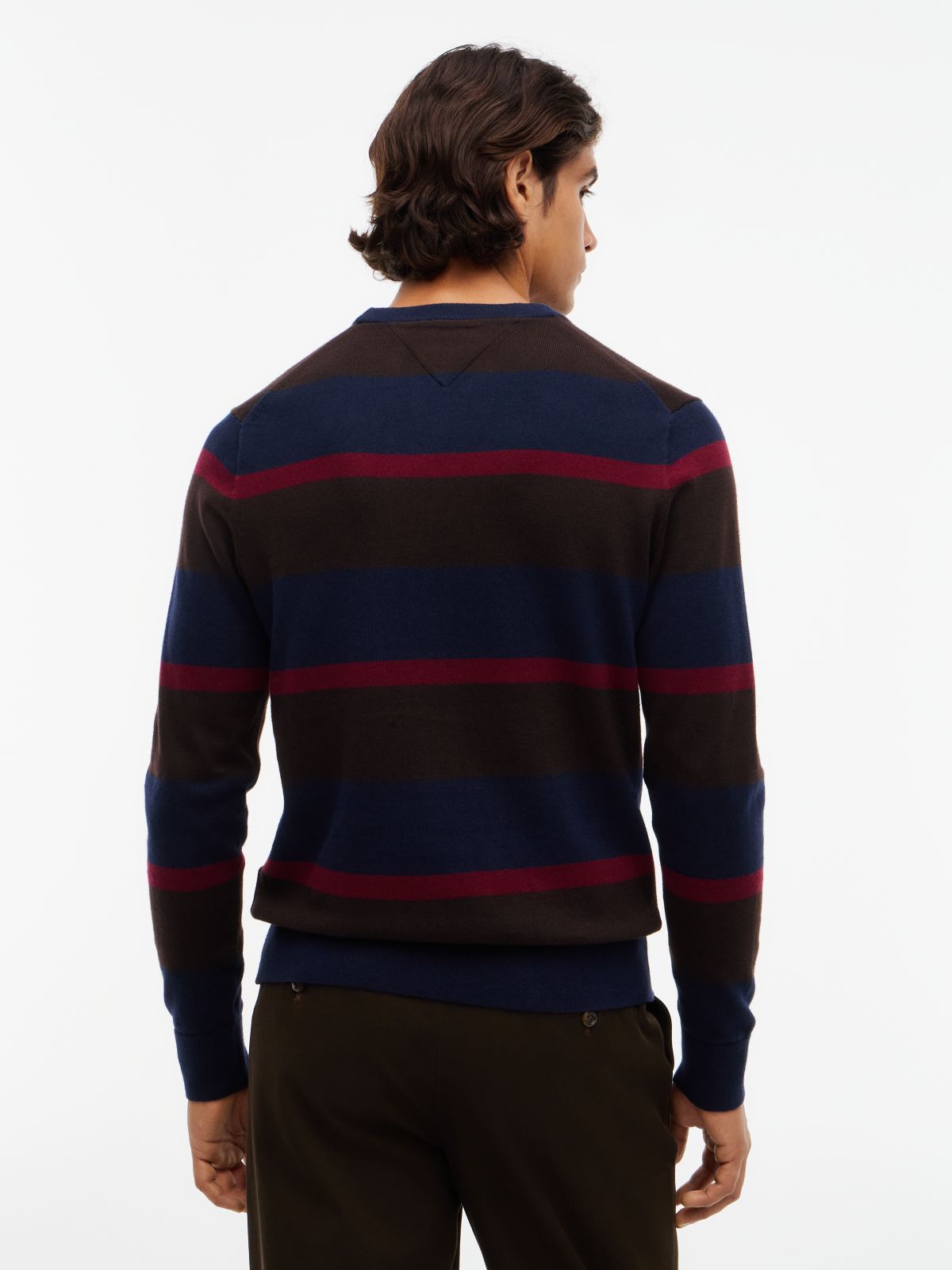 Crew Neck Jumper With Cashmere — Blue