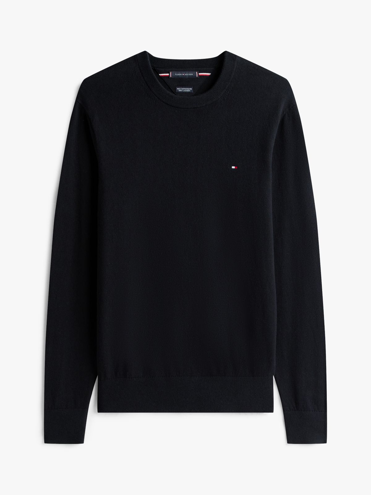 Crew Neck Jumper With Cashmere — Black