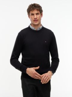Crew Neck Jumper With Cashmere — Black 1