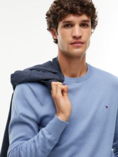 Crew Neck Jumper With Cashmere — Blue 3