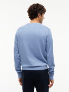 Crew Neck Jumper With Cashmere — Blue 4