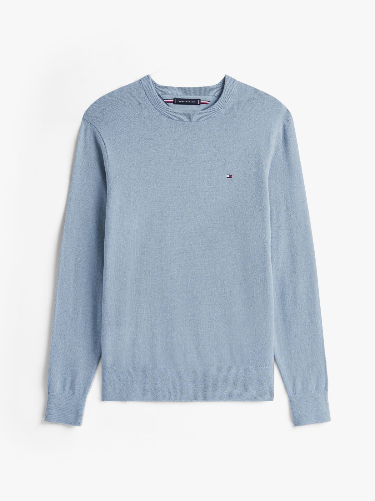 Crew Neck Jumper With Cashmere — Blue