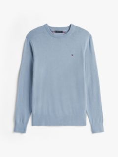 Crew Neck Jumper With Cashmere — Blue 5