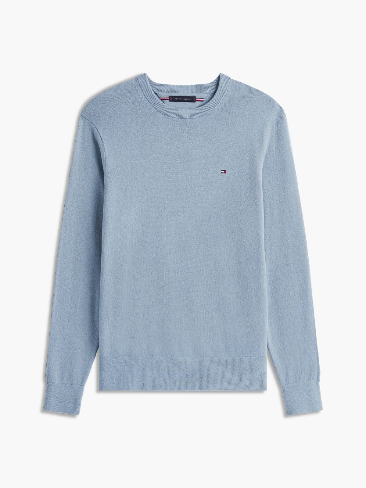 Crew Neck Jumper With Cashmere — Blue