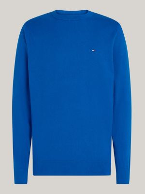 pullover con cashmere e bandierina blu da uomini tommy hilfiger