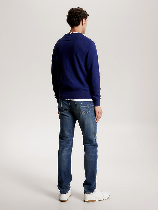 Heathered Knit Regular Fit Jumper | Blue | Tommy Hilfiger