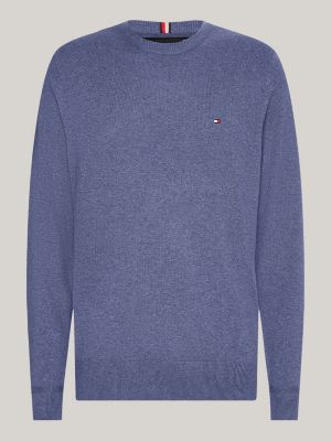 | Hilfiger Tommy | Melierter Strickpullover Blau Fit Regular