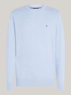 pullover con cashmere e bandierina blu da uomini tommy hilfiger